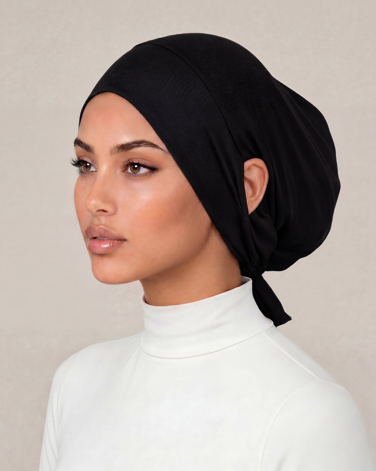 Recycled Bamboo Undercap with ear slits 'Black'