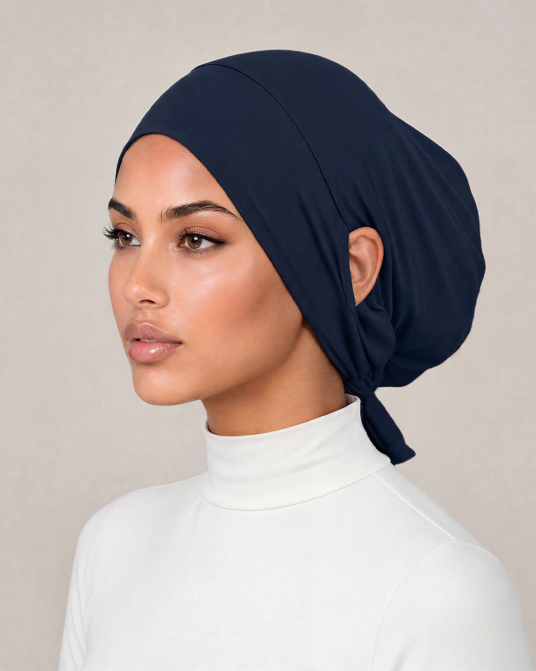 Recycled Bamboo Undercap with ear slits 'Dark Navy'