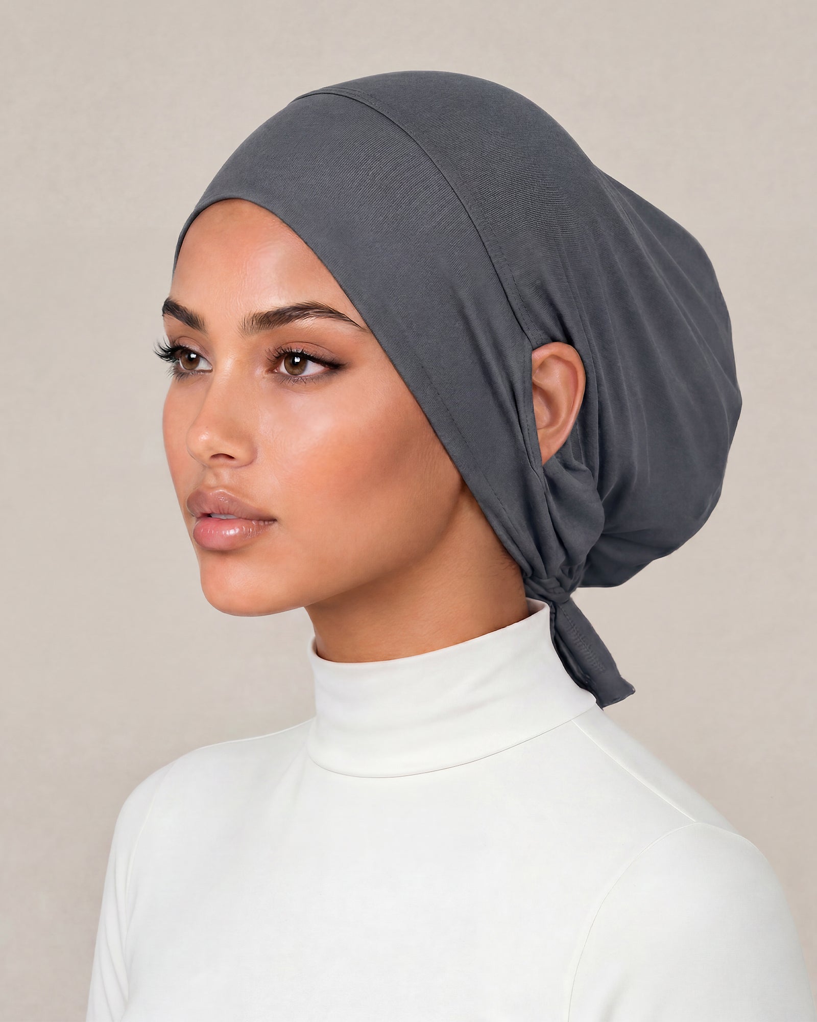 Recycled Bamboo Undercap with ear slits 'Dark Grey'