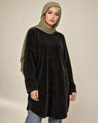 Black, Oversized Chenille top