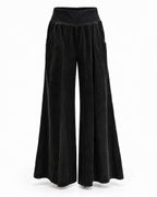 Black, Corduroy Flare Trousers