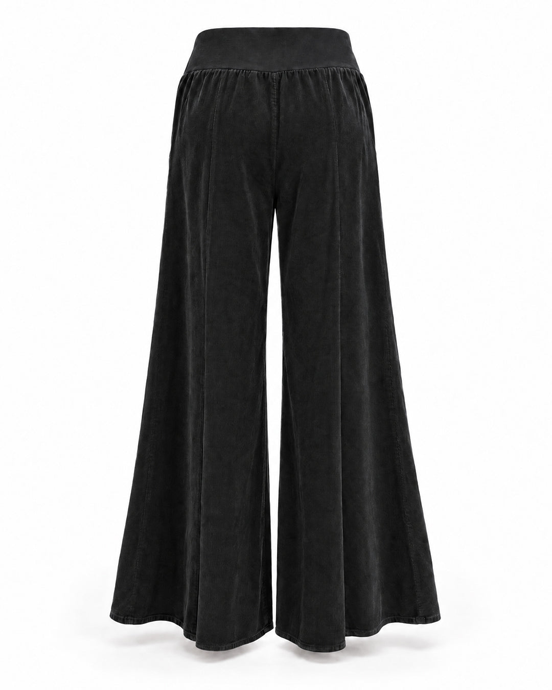 Black, Corduroy Flare Trousers