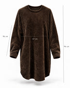Dark Chocolate Brown, Oversized Chenille top