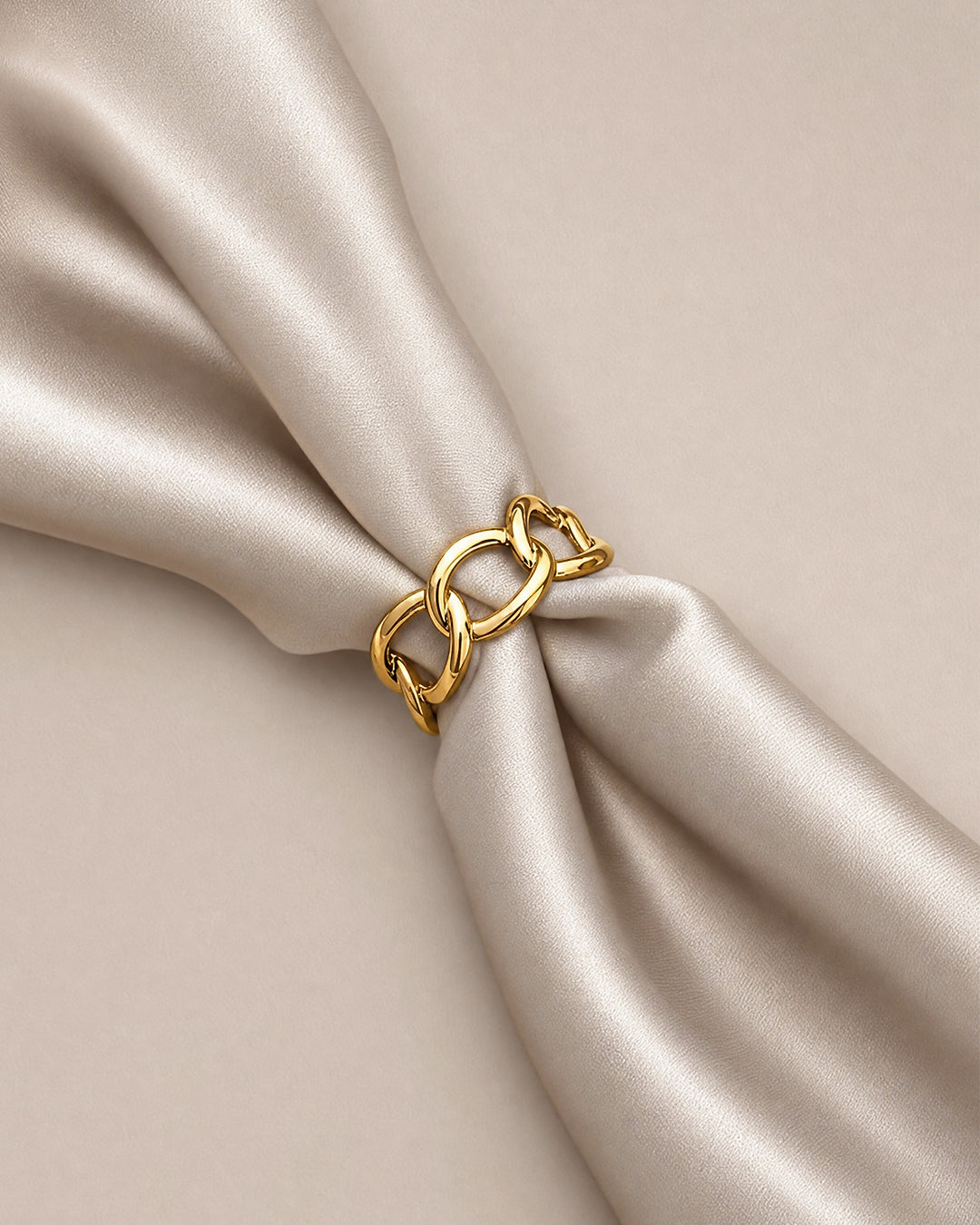 Gold Chain Scarf Buckle Ring