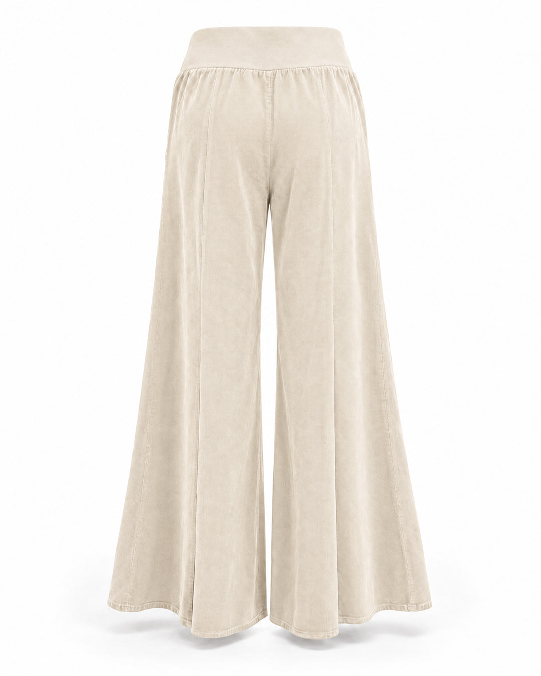 Cream, Corduroy Flare Trousers
