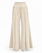 Cream, Corduroy Flare Trousers