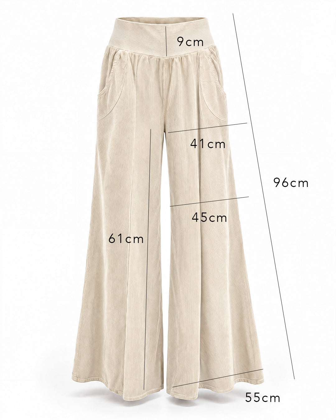Cream, Corduroy Flare Trousers