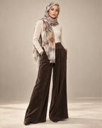 Chocolate Brown, Corduroy Flare Trousers