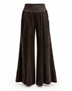 Chocolate Brown, Corduroy Flare Trousers