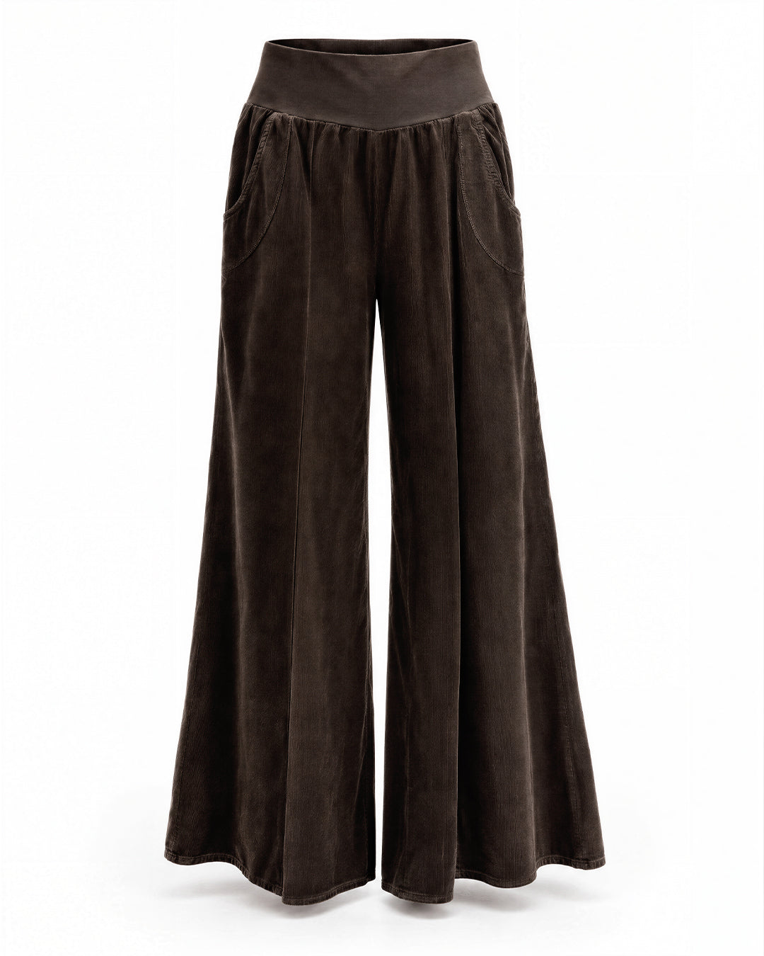 Chocolate Brown, Corduroy Flare Trousers
