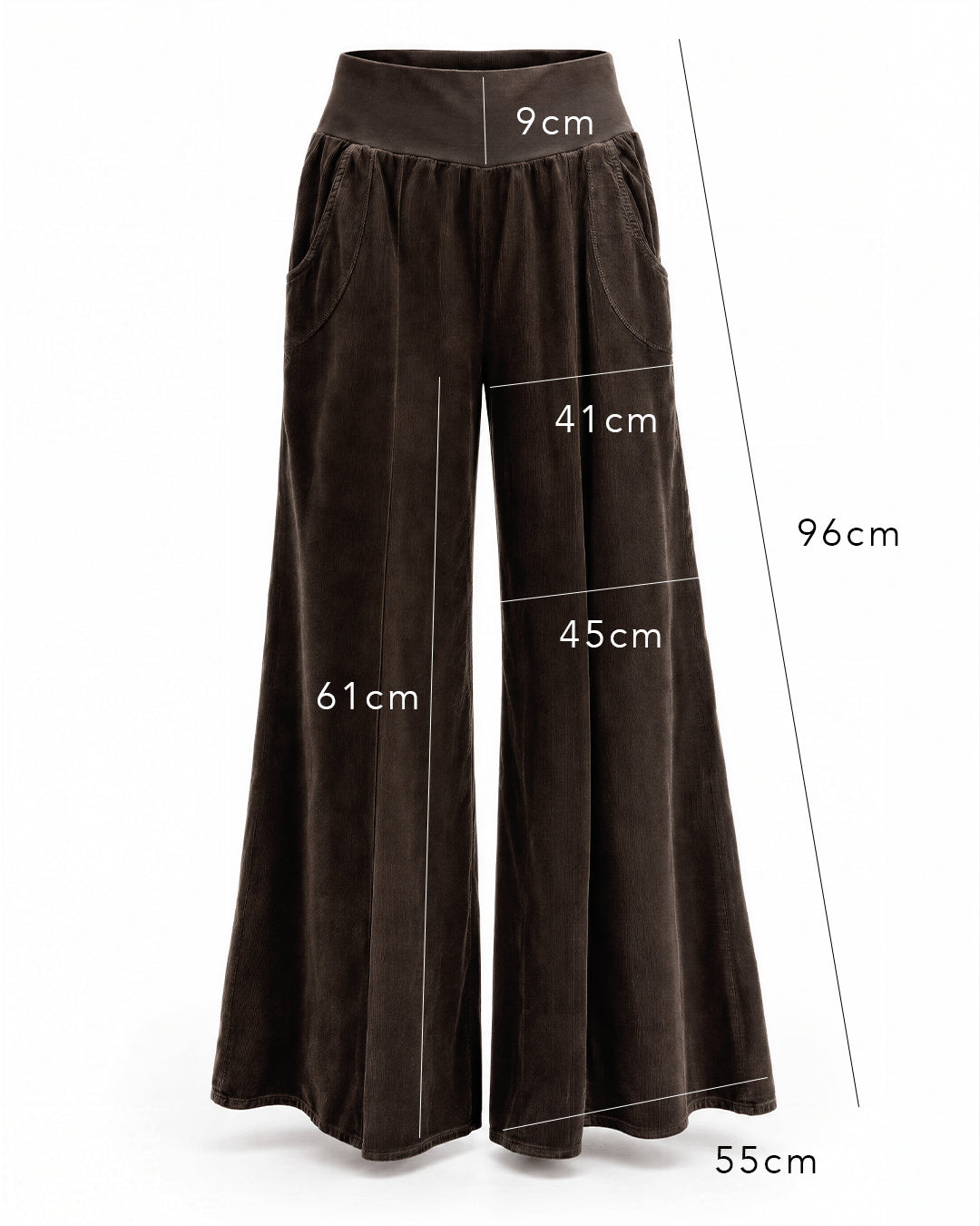 Chocolate Brown, Corduroy Flare Trousers